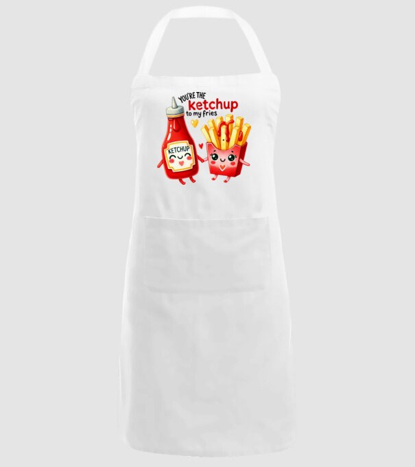 Ketchup to my Fries model alb pe tricou