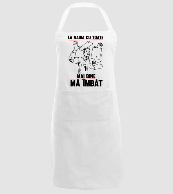 la naiba cu toate, mai bine mă îmbăt model alb pe tricou
