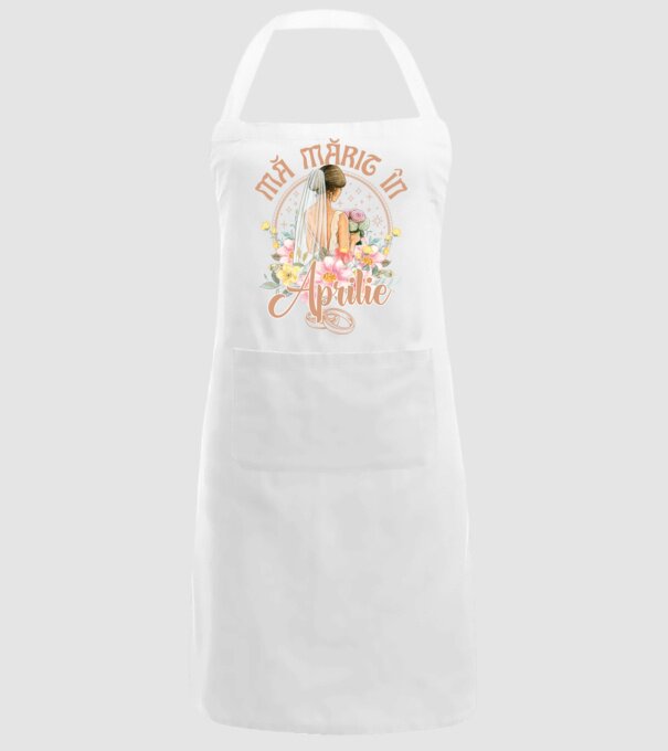 mă mărit - în aprilie model alb pe tricou
