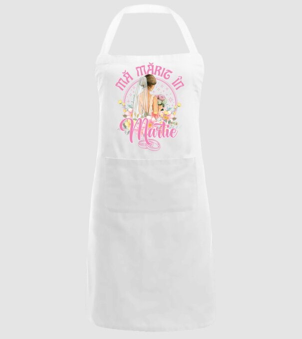mă mărit - în martie model alb pe tricou