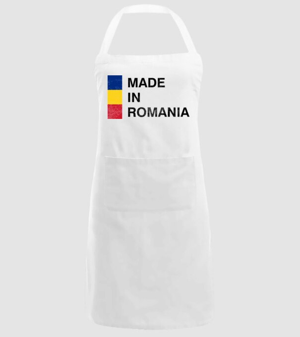 made in romania model alb pe tricou