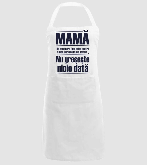 MAMĂ : Un erou care face orice pentru a duce lucrurile la bun sfârșit. Nu greșește nicio dată. model alb pe tricou