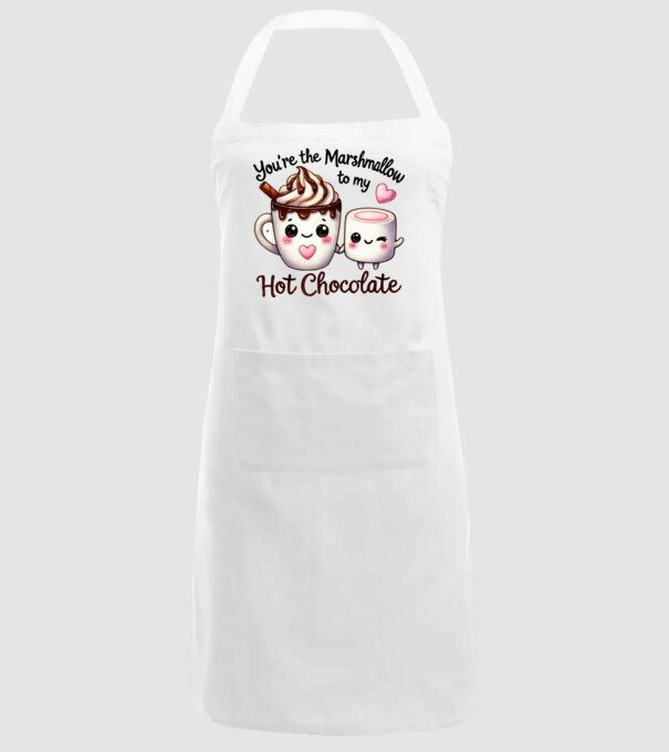 Marshmallow to my Hot Chocolate model alb pe tricou