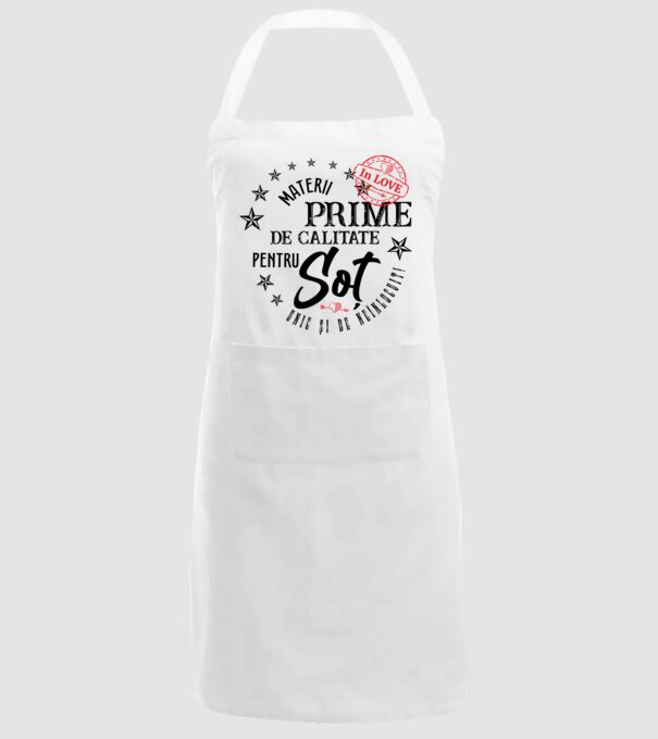 Materii prime de calitate pentru soț model alb pe tricou