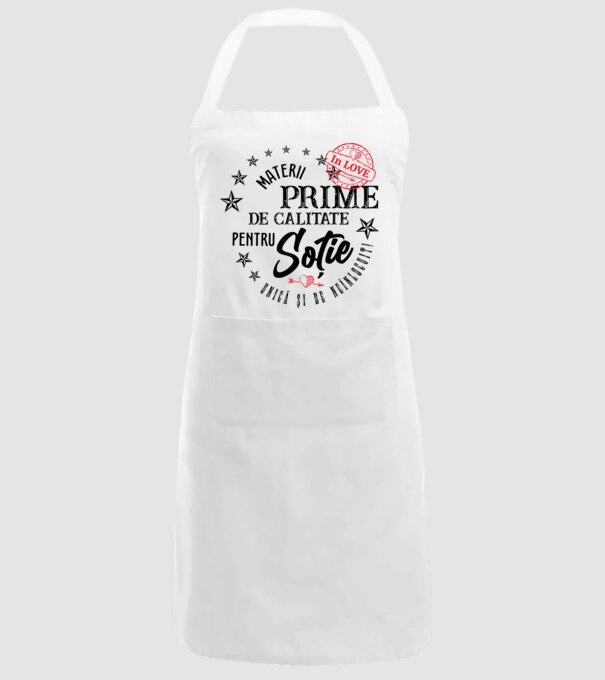 Materii prime de calitate pentru soție model alb pe tricou