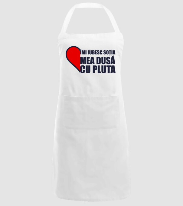 îmi iubesc soția mea dusă cu pluta model alb pe tricou