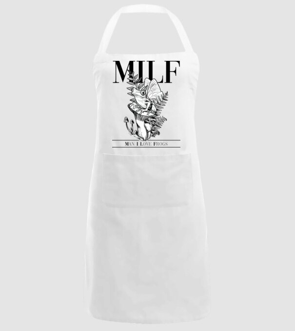 MILF man i love frogs model alb pe tricou