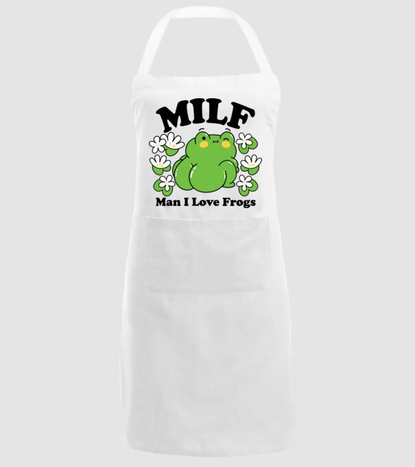MILF man i love frogs model alb pe tricou