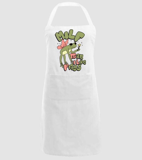 MILF man i love frogs model alb pe tricou