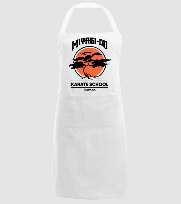 Miyagi-do karate school model alb pe tricou