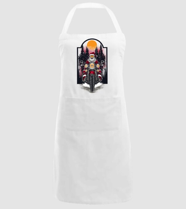 Motor santa model alb pe tricou