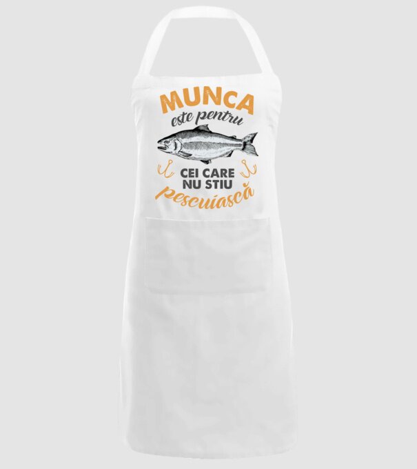 Munca este pentru cei care nu știu pescuiască model alb pe tricou