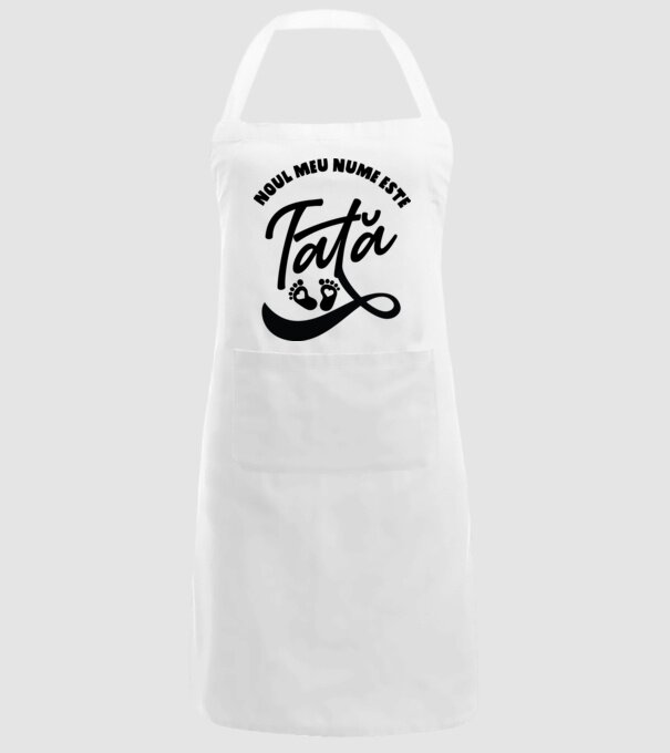 Noul meu nume este Tată model alb pe tricou