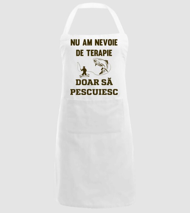 Nu am nevoie de terapie, doar să pescuiesc model alb pe tricou