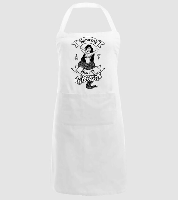 Nu pot fugi, sunt o sirenă model alb pe tricou
