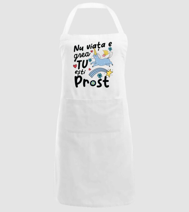 Nu viața e grea, tu ești prost model alb pe tricou