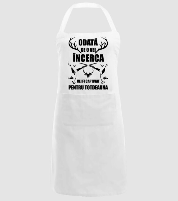 odată ce o vei încerca, vei fi captivat pentru totdeauna model alb pe tricou