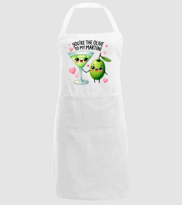 Olive to my Martini model alb pe tricou