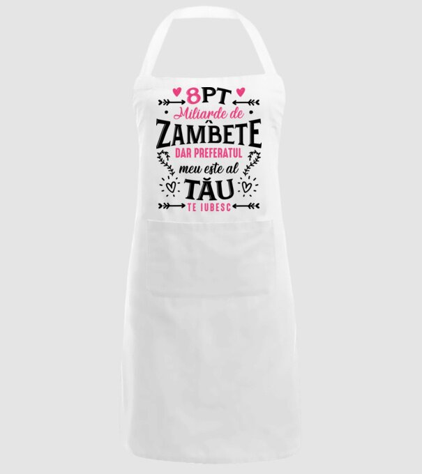 Opt miliarde de zâmbete model alb pe tricou