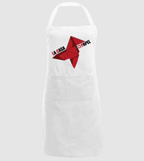 origami la casa de papel white model alb pe tricou