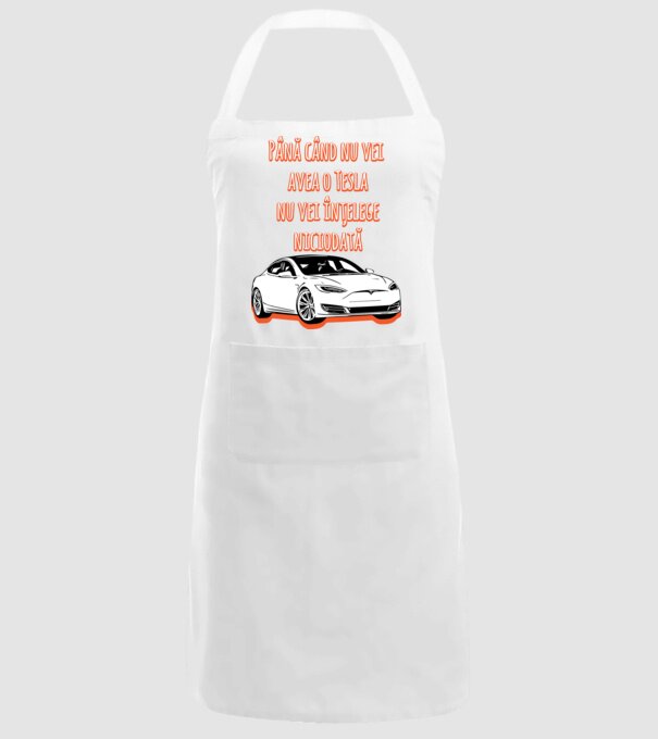 Până când nu vei avea o Tesla nu vei înțelege niciodată model alb pe tricou