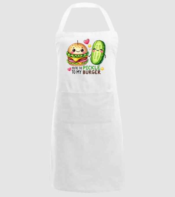 Pickle to my Burger model alb pe tricou