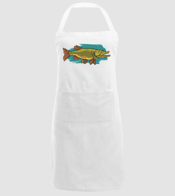 Pike model alb pe tricou