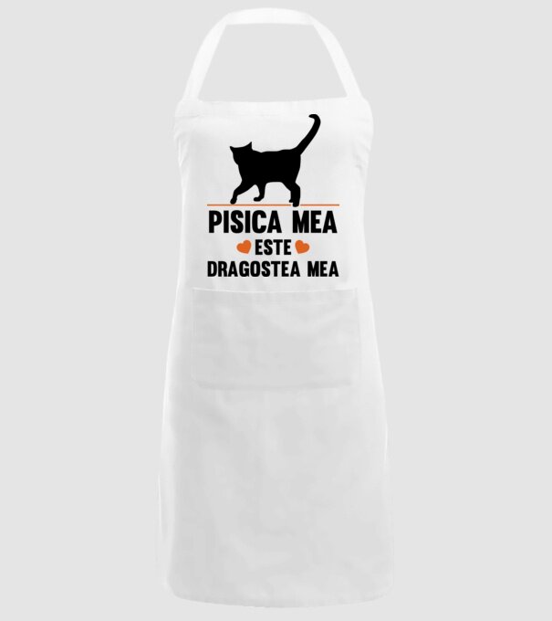 Pisica mea este dragostea mea model alb pe tricou