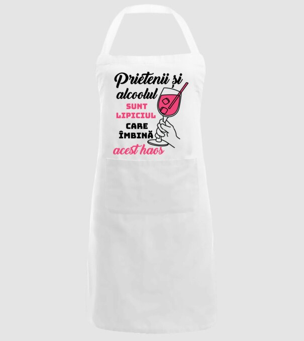 Prietenii și alcoolul sunt lipiciul care îmbină acest haos model alb pe tricou