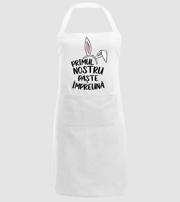 Primul nostru Paște împreună model alb pe tricou