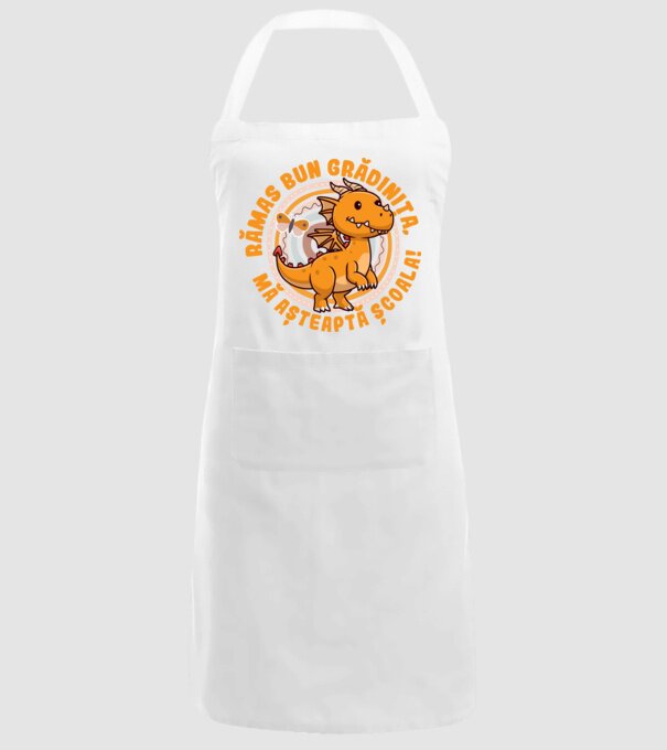 Rămas bun grădiniță, mă așteaptă școala! model alb pe tricou