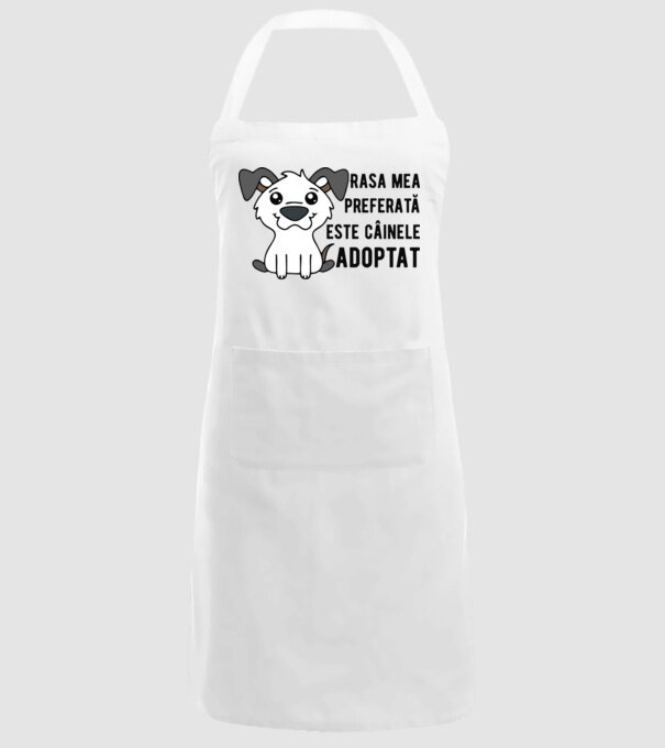 Rasa mea preferată este câinele adoptat model alb pe tricou