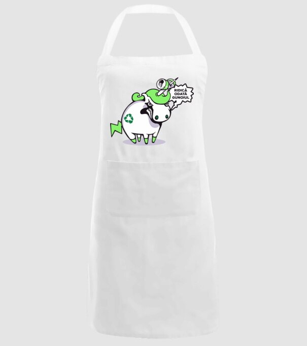 Ridică odată gunoiul model alb pe tricou