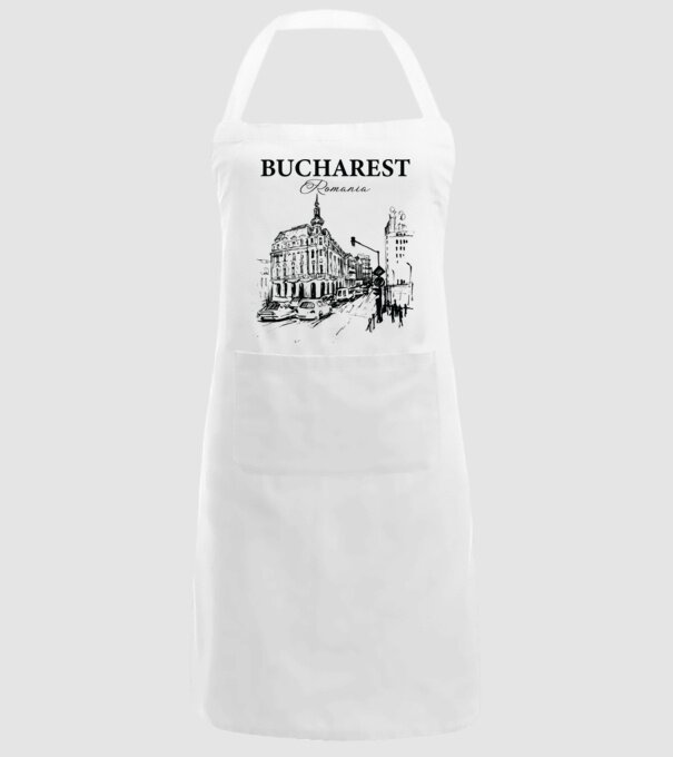 România Bucharest vintage model alb pe tricou