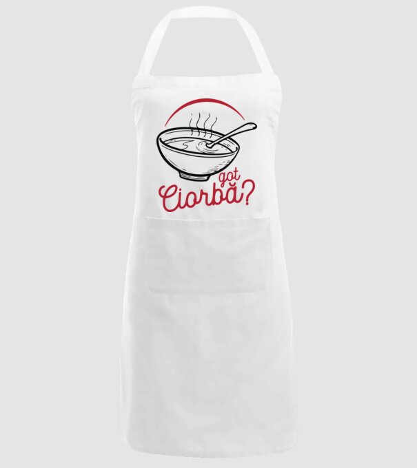 România Got ciorbă model alb pe tricou