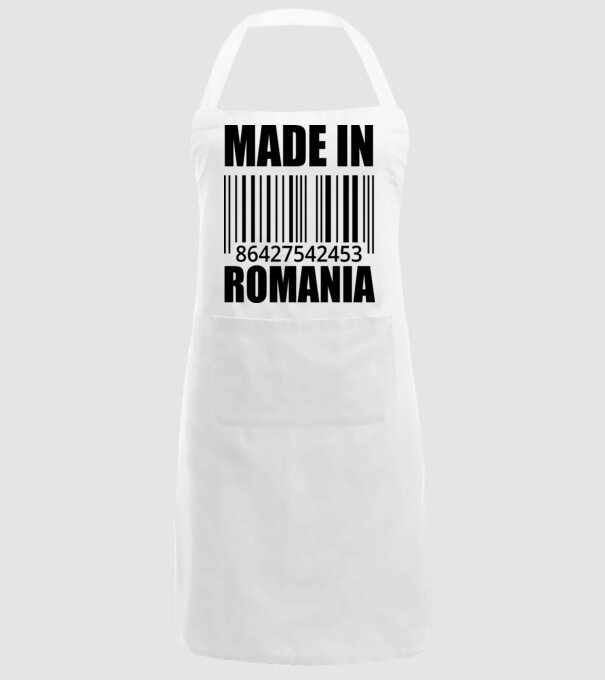 România made in model alb pe tricou