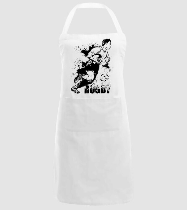 Rugby model alb pe tricou