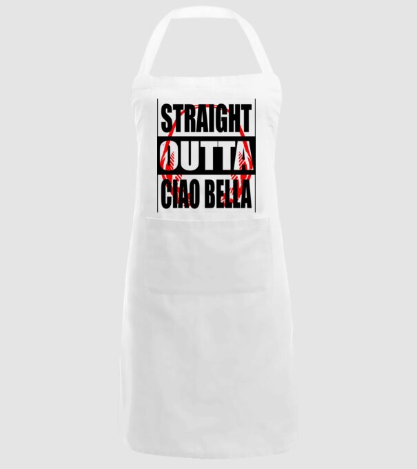 straight outta bella ciao model alb pe tricou