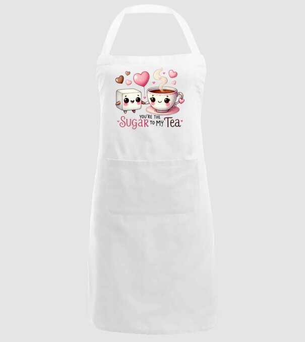 Sugar to my Tea model alb pe tricou