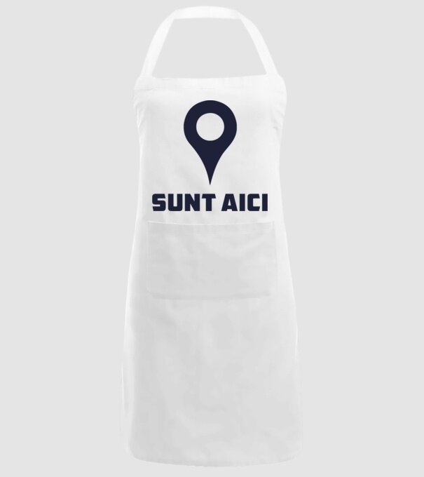 Sunt Aici model alb pe tricou