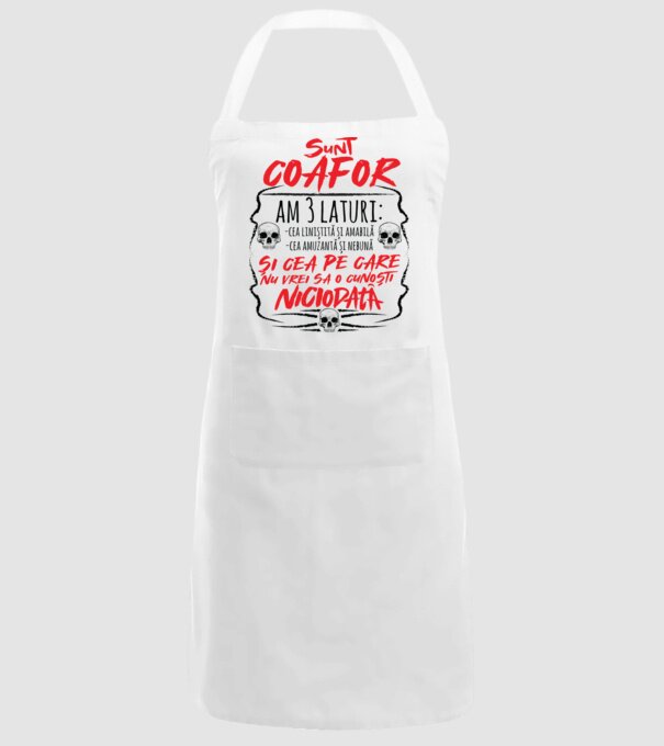 sunt coafor am 3 laturi model alb pe tricou