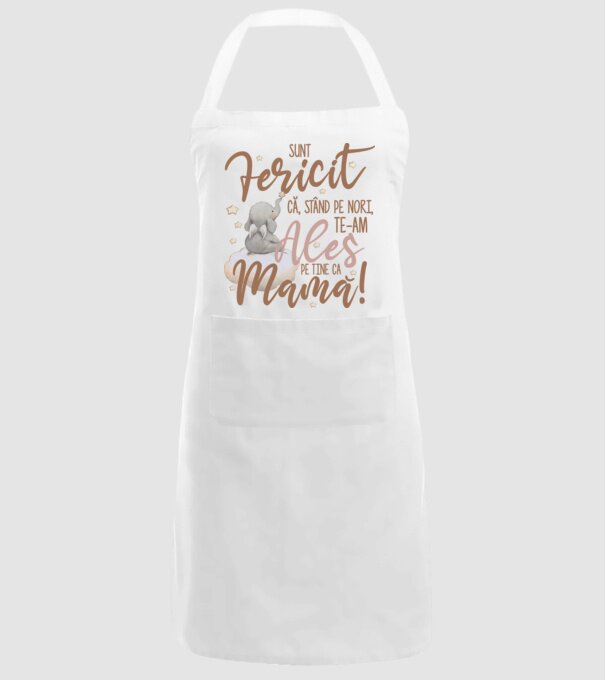 Sunt fericit că, stând pe nori, te-am ales pe tine ca mamă! model alb pe tricou