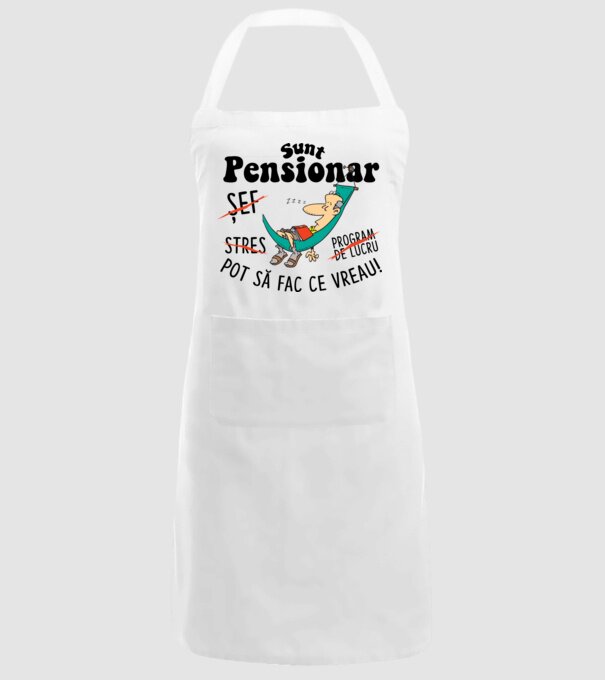 Sunt pensionar - pot să fac ce vreau! stres, program de lucru, șef model alb pe tricou