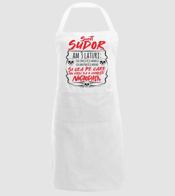sunt sudor am 3 laturi model alb pe tricou