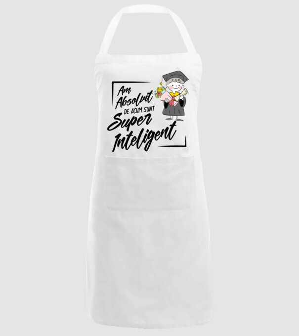 Sunt super inteligent model alb pe tricou
