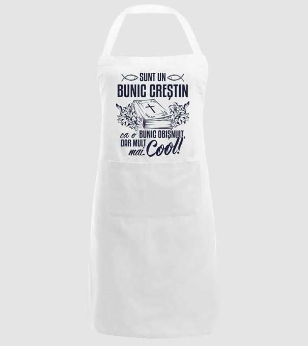 Sunt un bunic creștin, ca un bunic obișnuit, dar mult mai cool! model alb pe tricou
