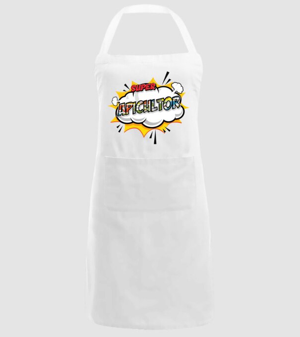 Super Apicultor model alb pe tricou