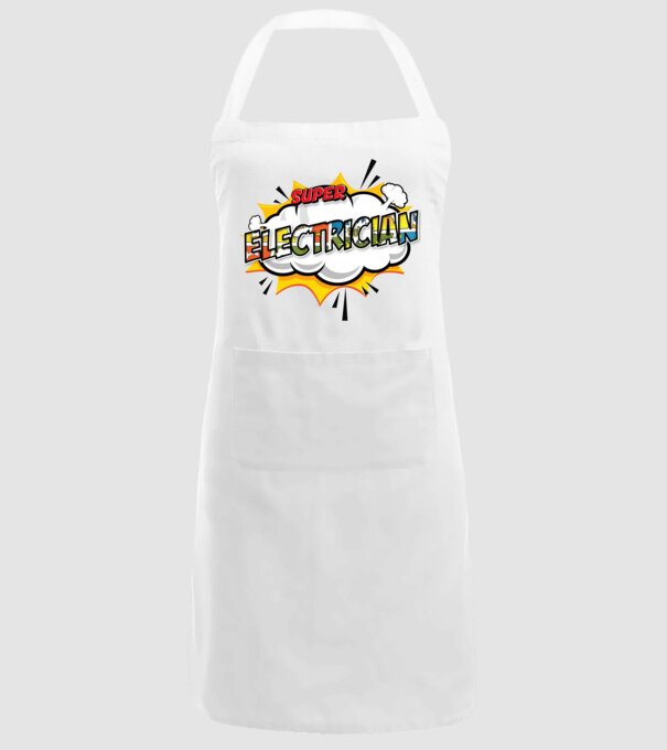 Super Electrician model alb pe tricou
