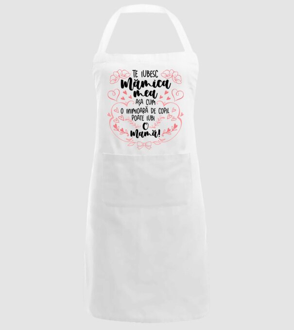 Te iubesc mămica mea model alb pe tricou