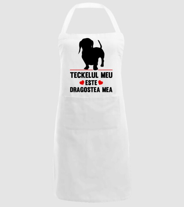 teckelul meu este dragostea mea model alb pe tricou